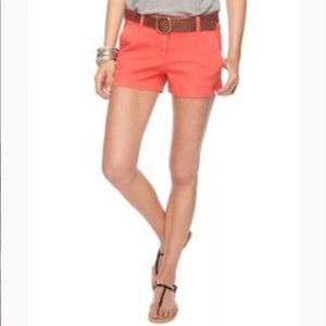 Life in Progress light coral stretchy denim shorts